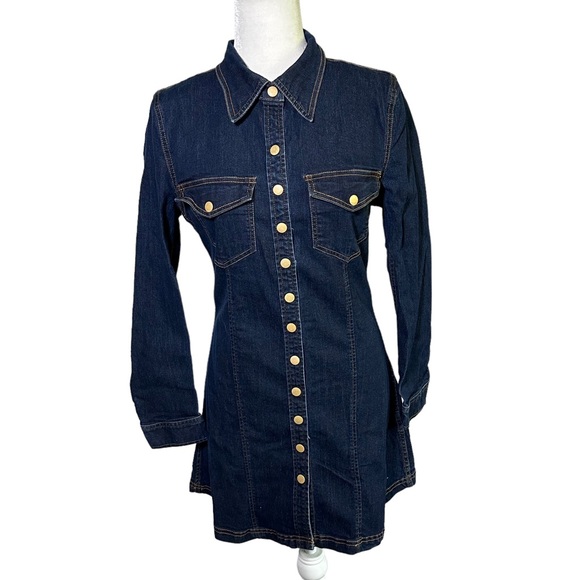 Mindcode Fitted Denim Dress - Picture 2 of 5